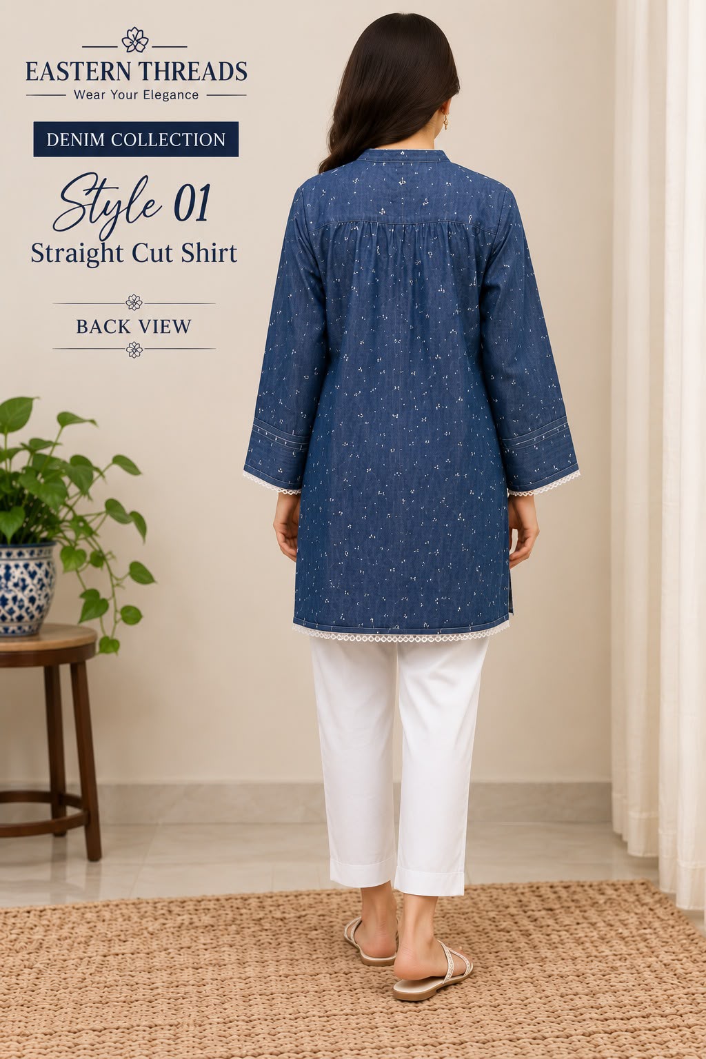Straight Cut Shirt Blue