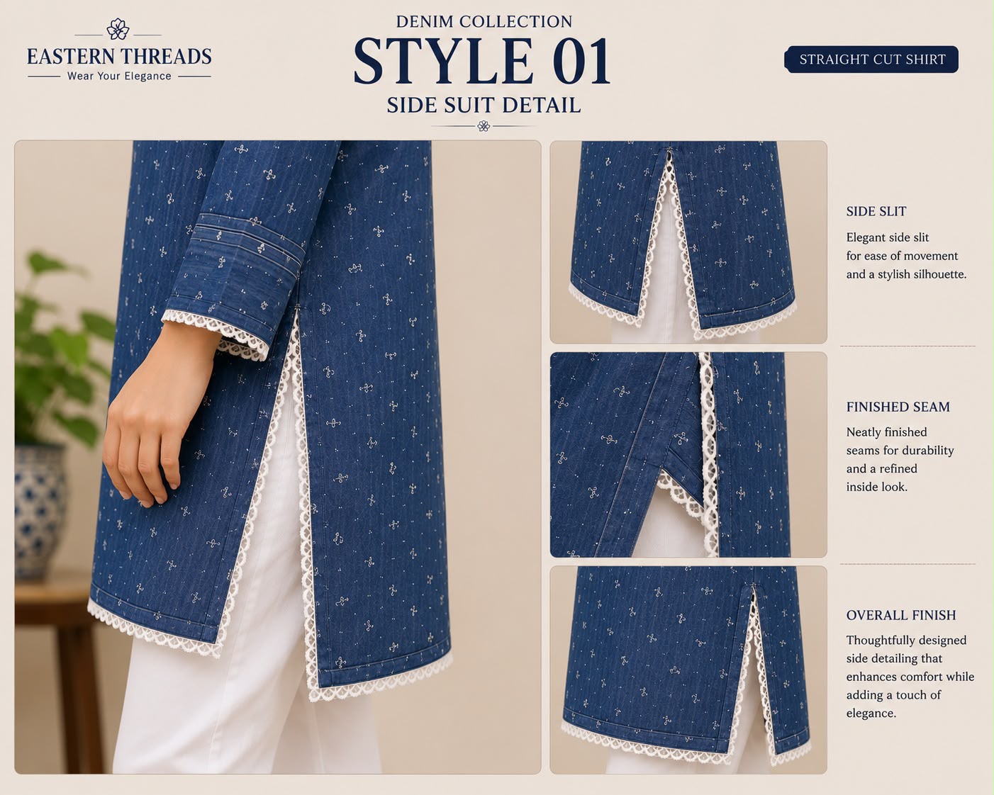 Straight Cut Shirt Blue